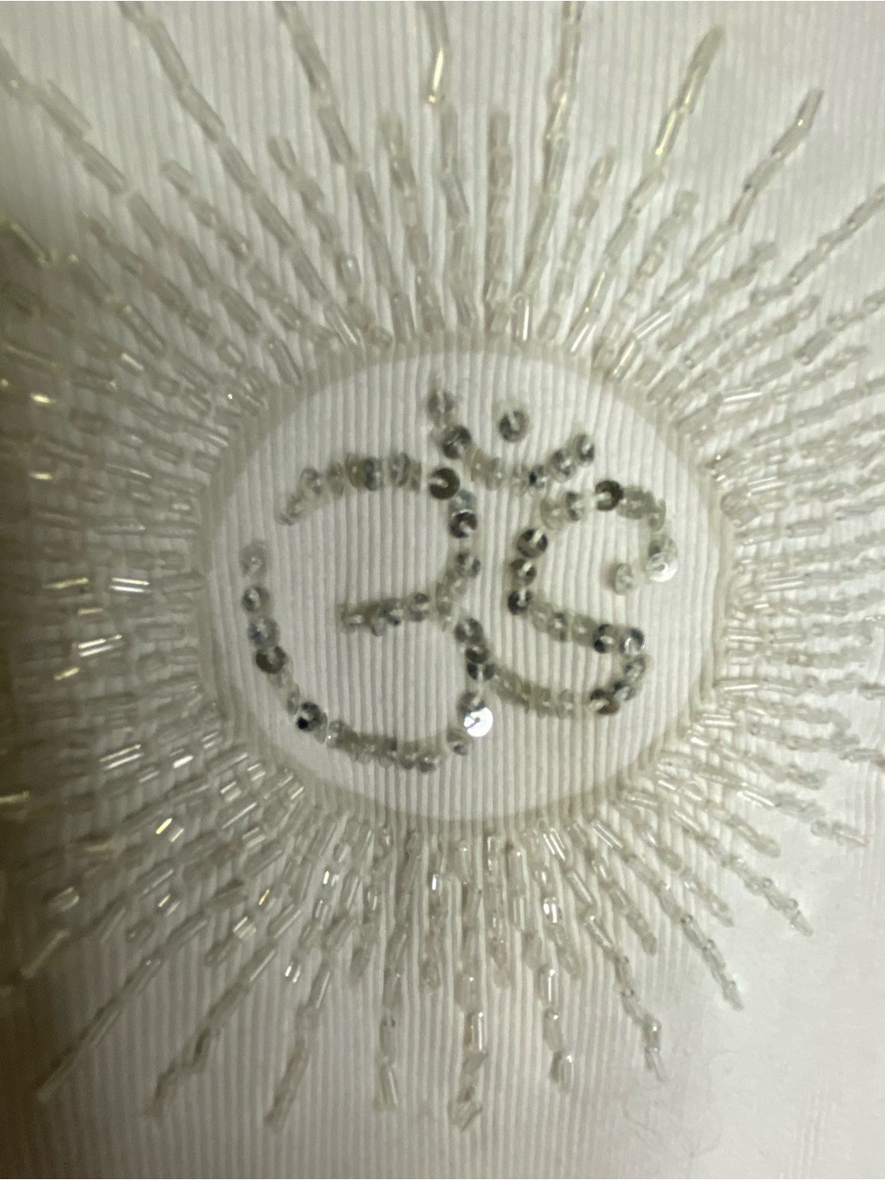 VTG Y2K Alix & Maxx Beaded Starburst Ribbed Knit Top White - Size 1 (Fits S)
